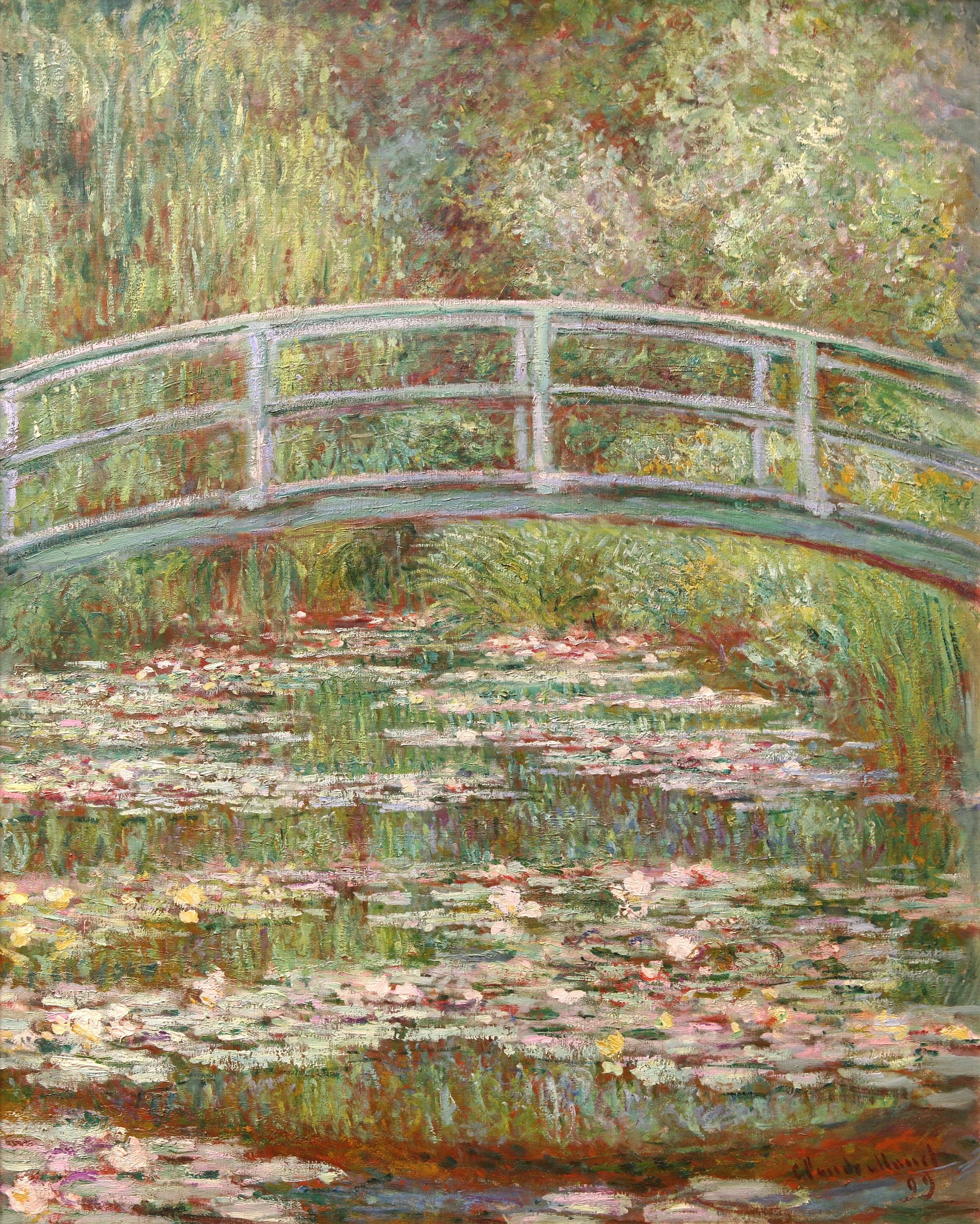 Photographie réelle du Pont sur le bassin aux nymphéas au Metropolitan Museum – Claude Monet W1518