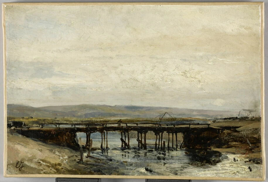 Le pont de bois - Eugène Isabey