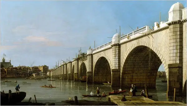 Westminster Bro under opførelse fra sydøstlige støtte - Canaletto