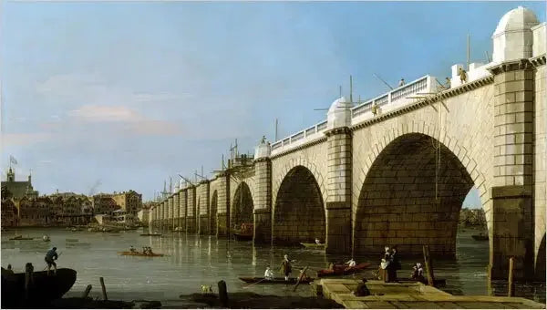 Westminster Bro under opførelse fra sydøstlige støtte - Canaletto