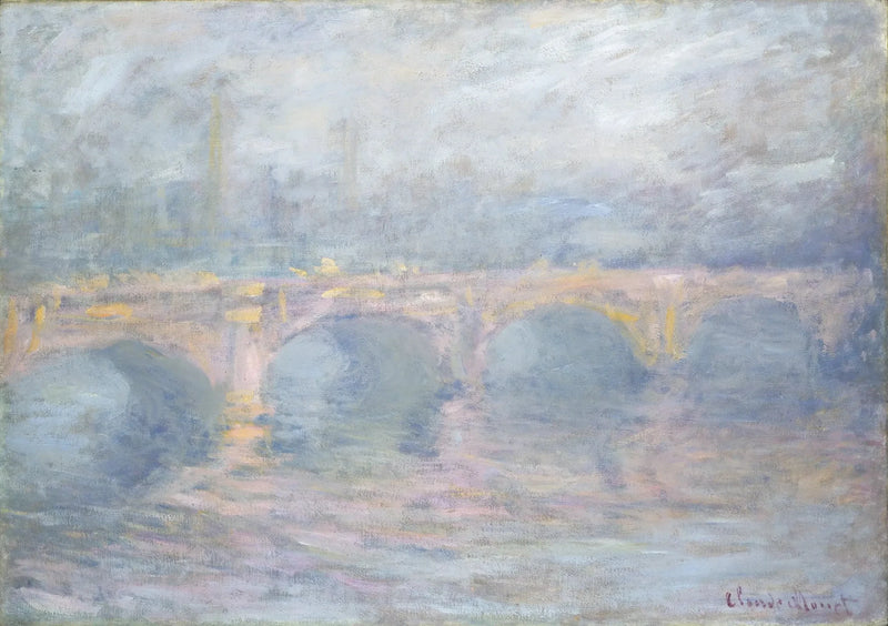 Waterloo-broen, lyserød effekt W1583 - Claude Monet