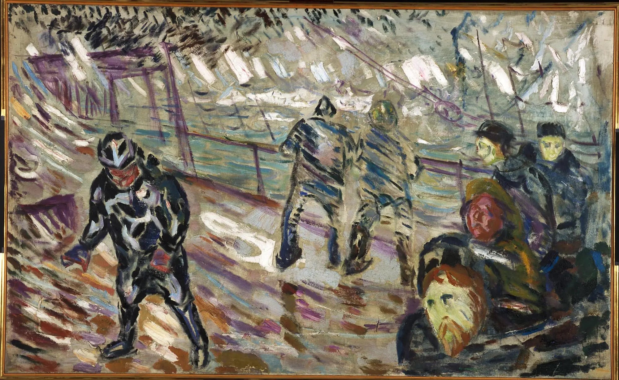 Ponton de navire dans la tempête - Edvard Munch image 1 reproduction de peinture à l’huile