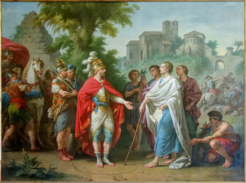 Popilius envoyé en ambassade auprès d'Antiochus Épiphane pour arrêter le cours de ses ravages en Égypte