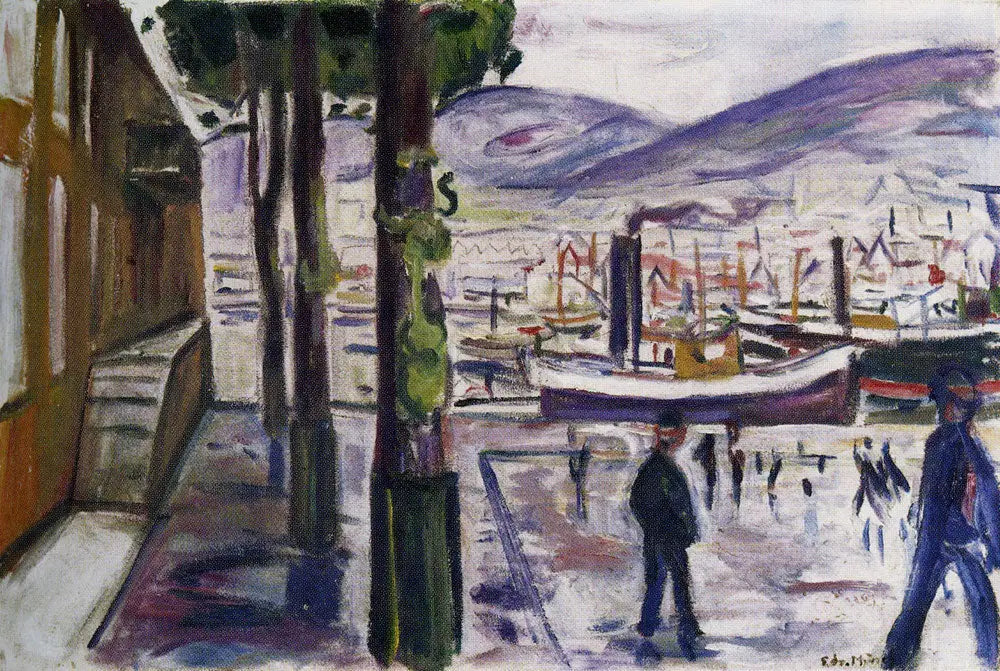 port de Bergen - Edvard Munch image 1 reproduction réalisée par Alpha Reproduction