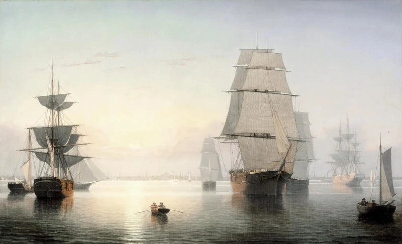 Boston Havn, solnedgang - Fitz Henry Lane