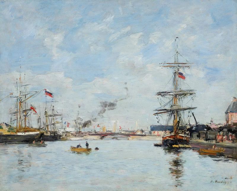 Deauville Havn, højvande - Eugène Boudin