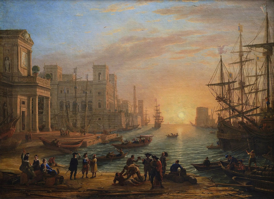 Havneområde ved solnedgang - Claude Lorrain