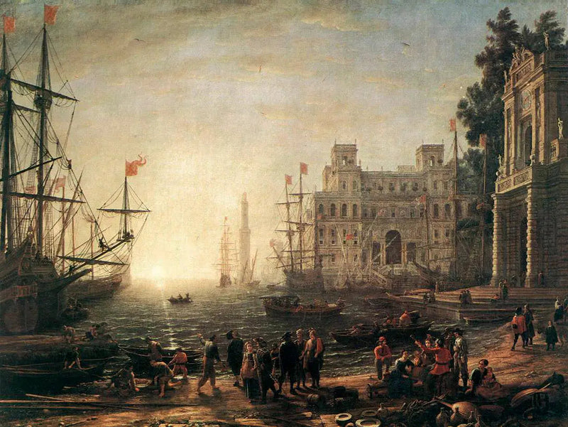 Havnefront med Villa Médicis - Claude Lorrain