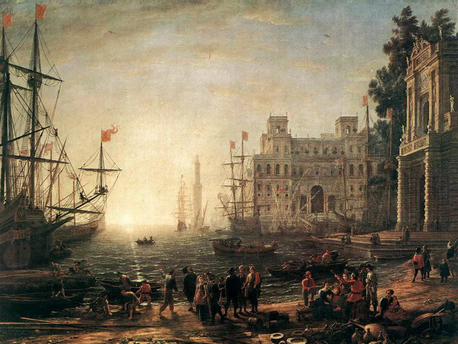 Havnefront med Villa Médicis - Claude Lorrain