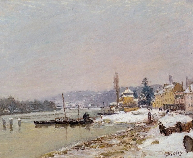 Port-Marly under sneen - Alfred Sisley