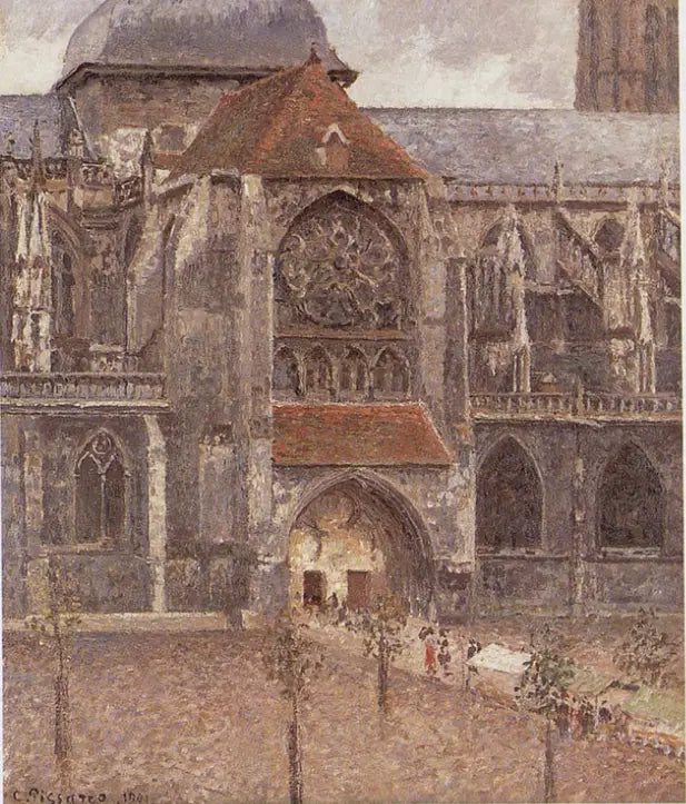 Portalen til Sankt Jacques kirke i Dieppe - Camille Pissarro