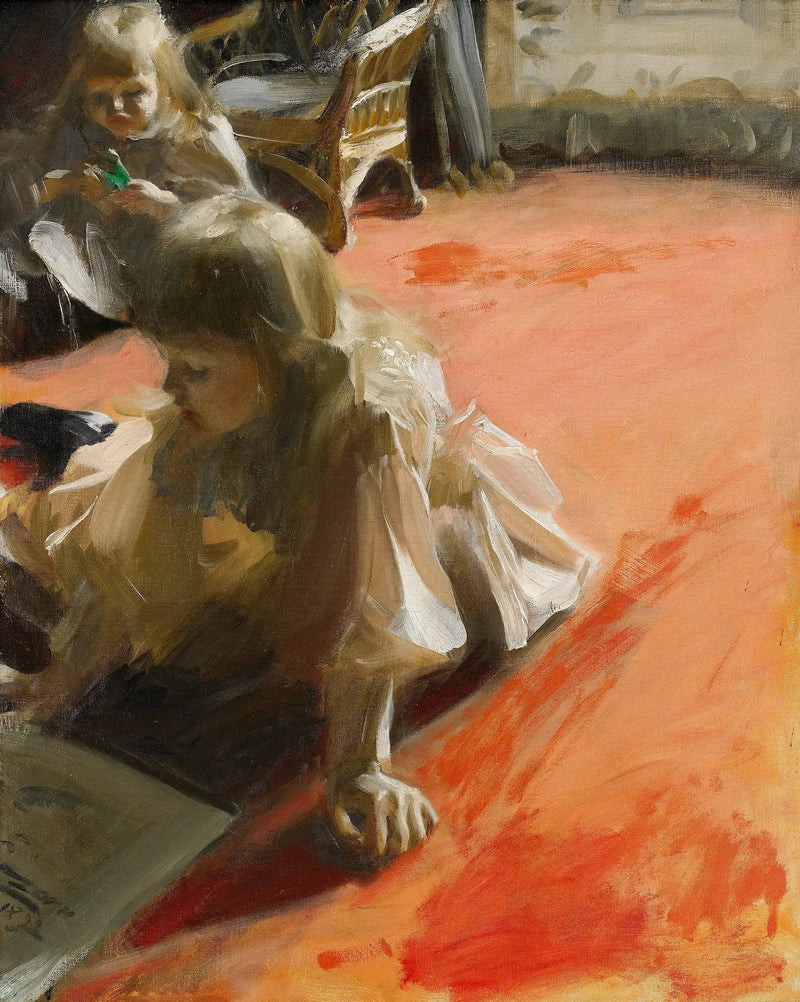 Portrait af Ramón Subercaseaux Vicuña af hans døtre - Anders Zorn