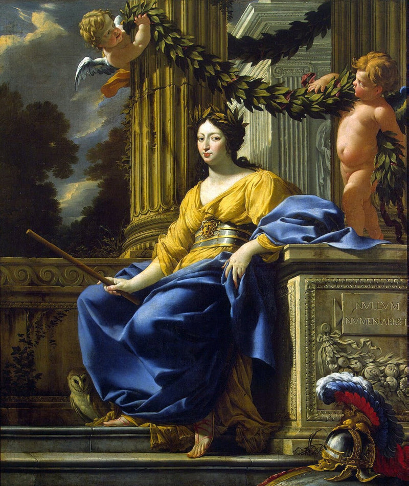 Allegorisk portræt af Anne af Østrig som Minerva - Simon Vouet