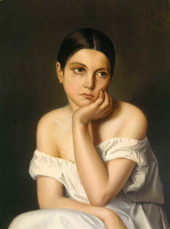 Portræt af Aline Chasseriau, kunstnerens søster - Théodore Chasseriau