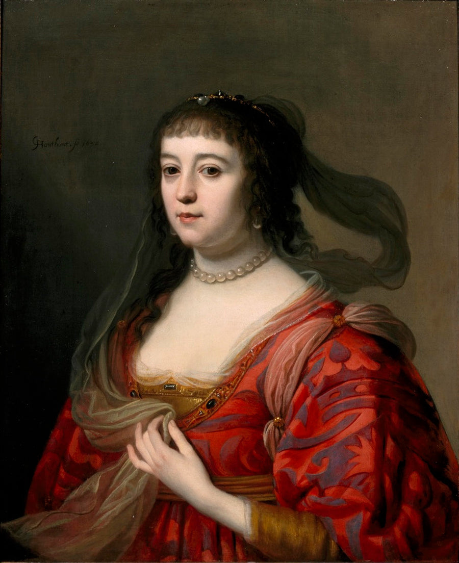 Portræt af Amalia van Solms - Gerrit van Honthorst
