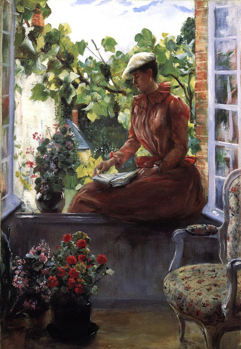 Portræt af Anna Gœneutte iført en beret - Norbert Gœneutte