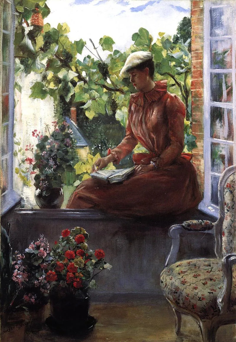 Portræt af Anna Gœneutte iført en beret - Norbert Gœneutte