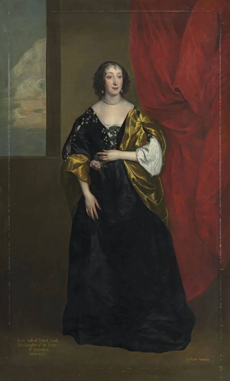 Portrait af Anne Cavendish, Lady Rich (1612-1638) - Antoine van Dyck