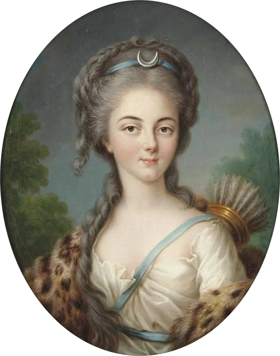 Portræt af Anne Charlotte de Lorraine, Mademoiselle de Brionne, som Diane - Élisabeth Vigée Le Brun
