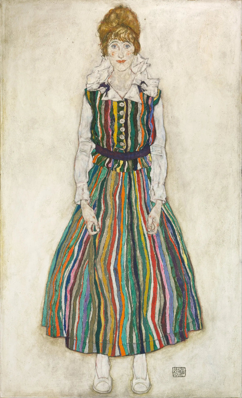 Portræt af Edith (kunstnerens hustru) - Egon Schiele