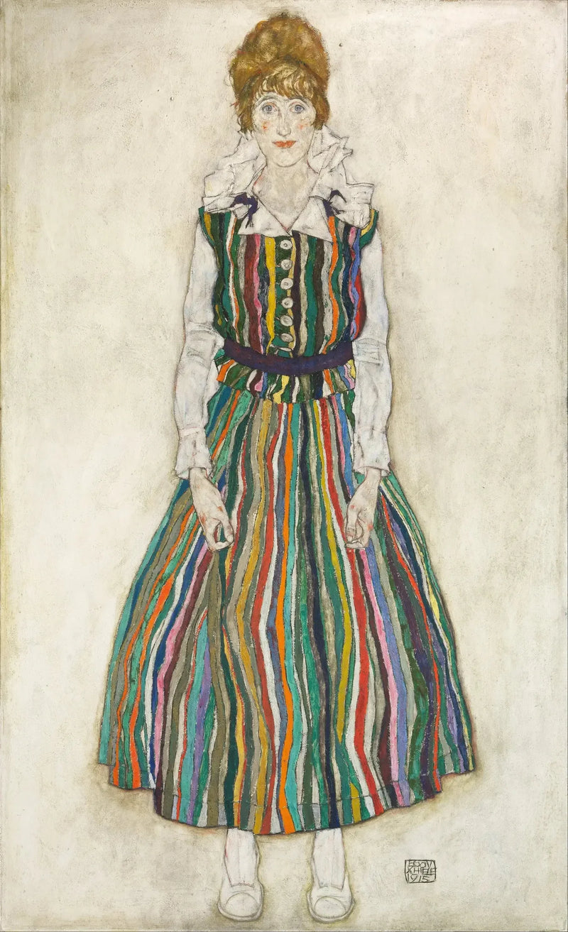 Portræt af Edith (kunstnerens hustru) - Egon Schiele
