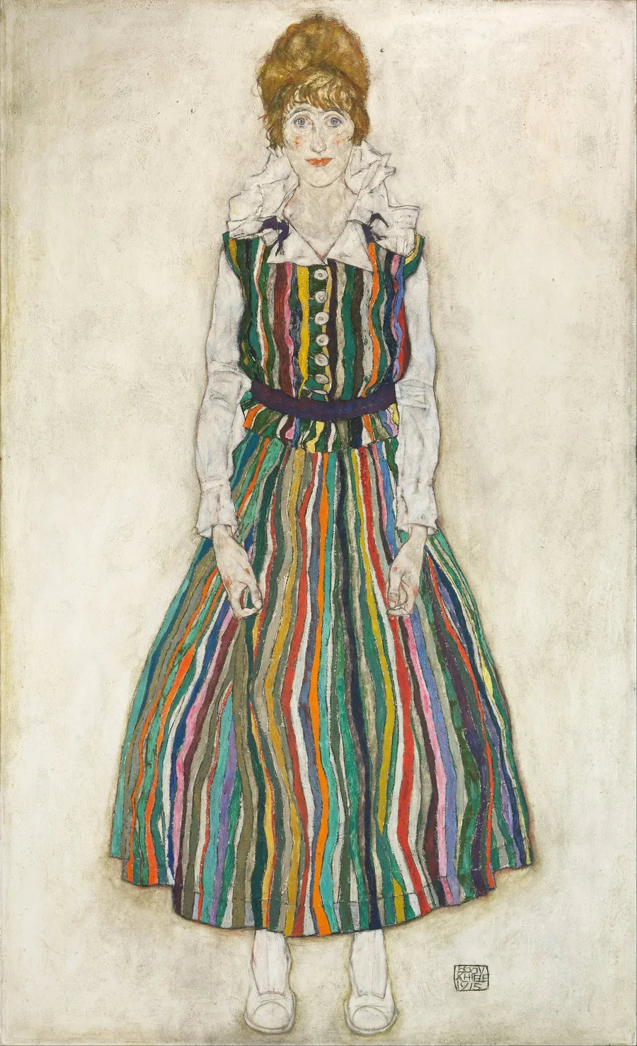 Portræt af Edith (kunstnerens hustru) - Egon Schiele