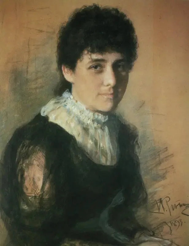 Portrait af Elena Pavlovna Tarkhanova-Antokolskaya - Ilya Repin