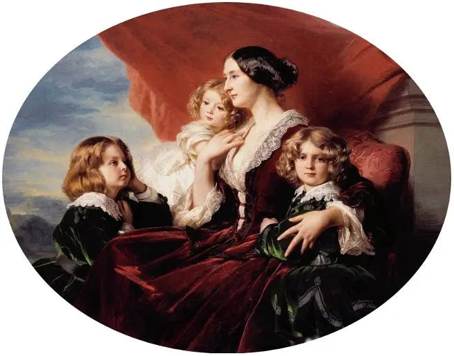 Portræt af Eliza Krasińska med hendes børn. - Franz Xaver Winterhalter