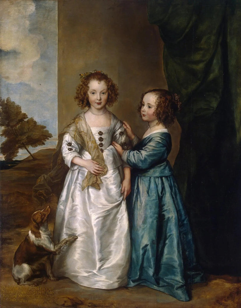 Elizabeth- og Philadelphia Wharton-portræt - Antoine van Dyck