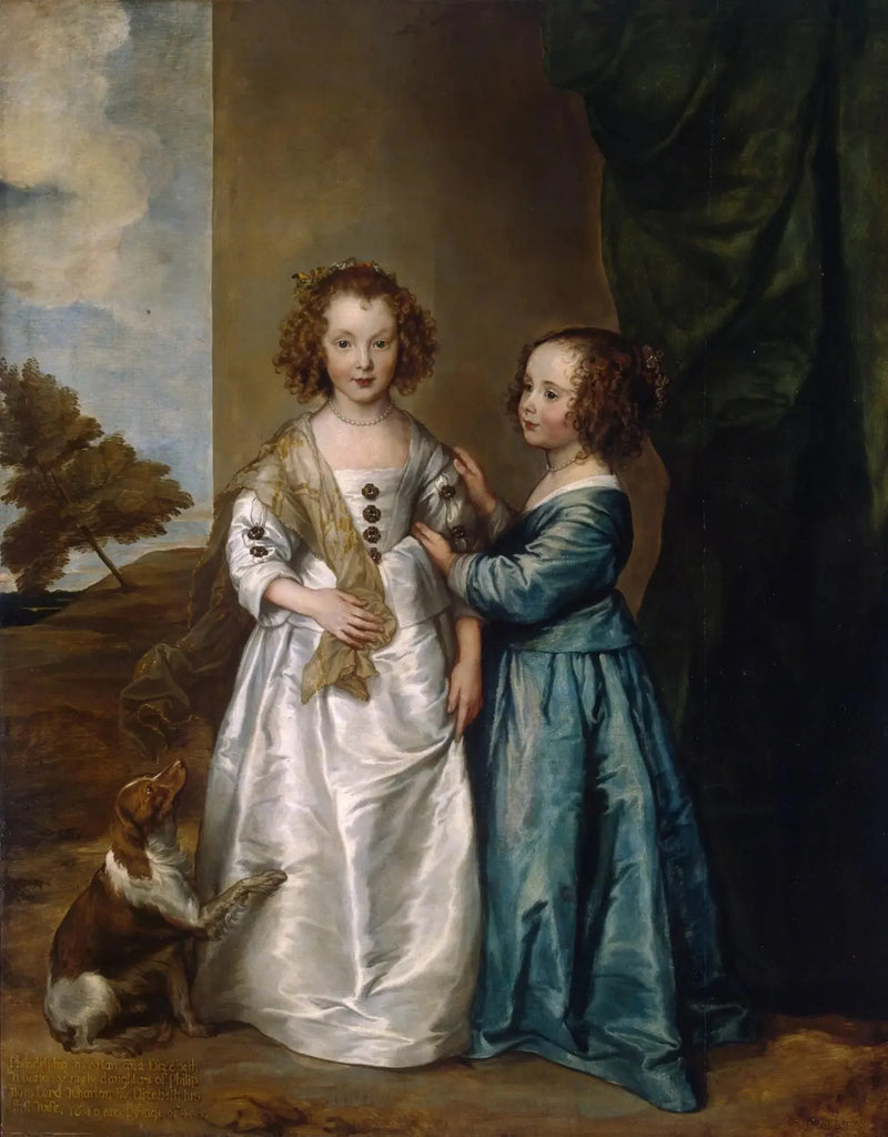Elizabeth- og Philadelphia Wharton-portræt - Antoine van Dyck
