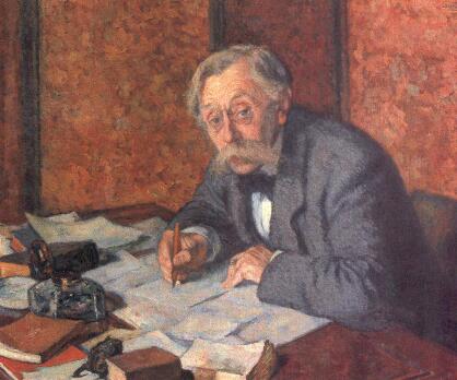 Portræt af Émile Verhaeren - Théodore van Rysselberghe