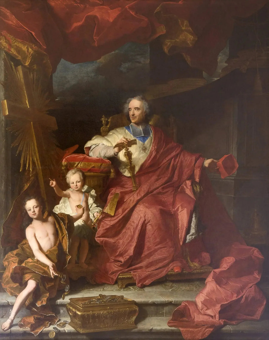 Portræt af Emmanuel Théodose de la Tour d'Auvergne, kardinal af Bouillon - Hyacinthe Rigaud