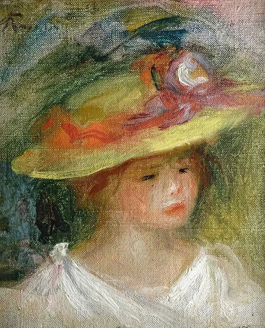Barnportræt med hat - Pierre-Auguste Renoir