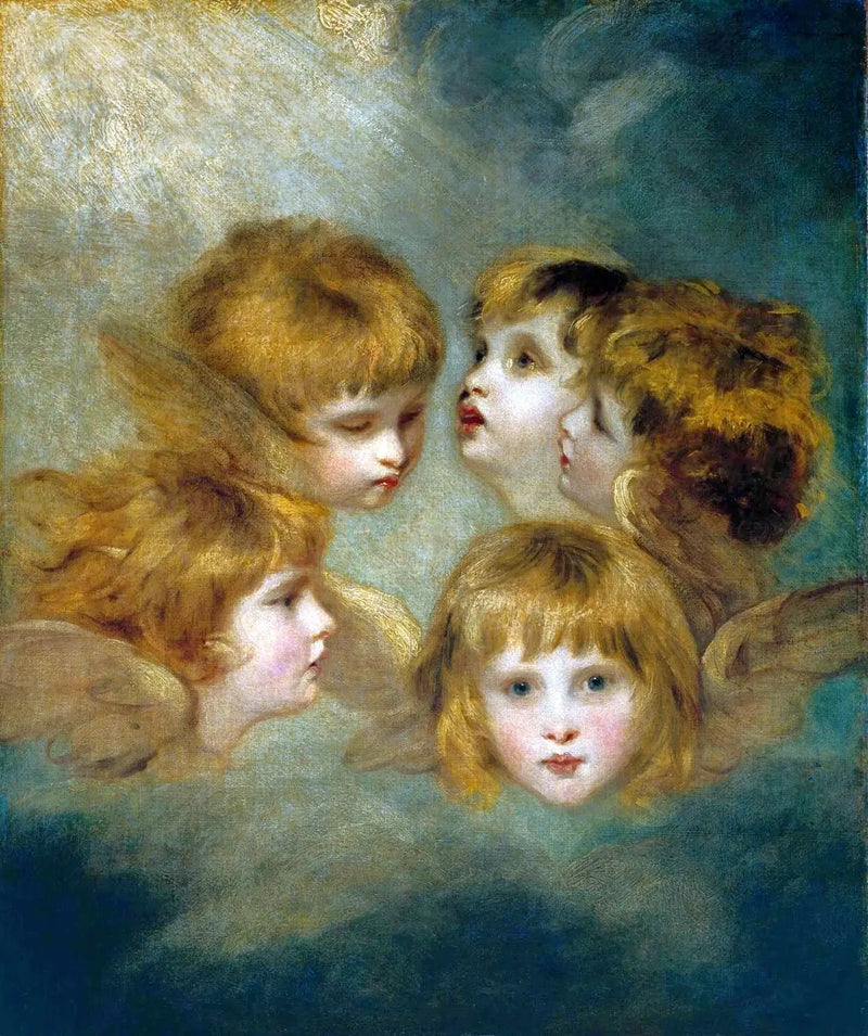 Børneportræt fra forskellige vinkler: « Englehoved » - Joshua Reynolds