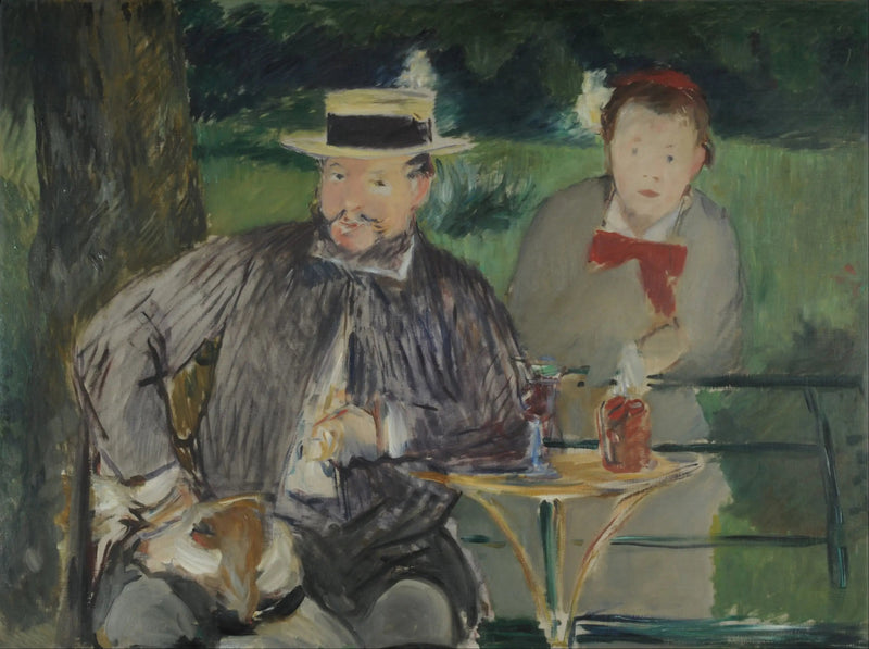 Portræt af Ernest Hoschede og hans datter Marthe - Édouard Manet