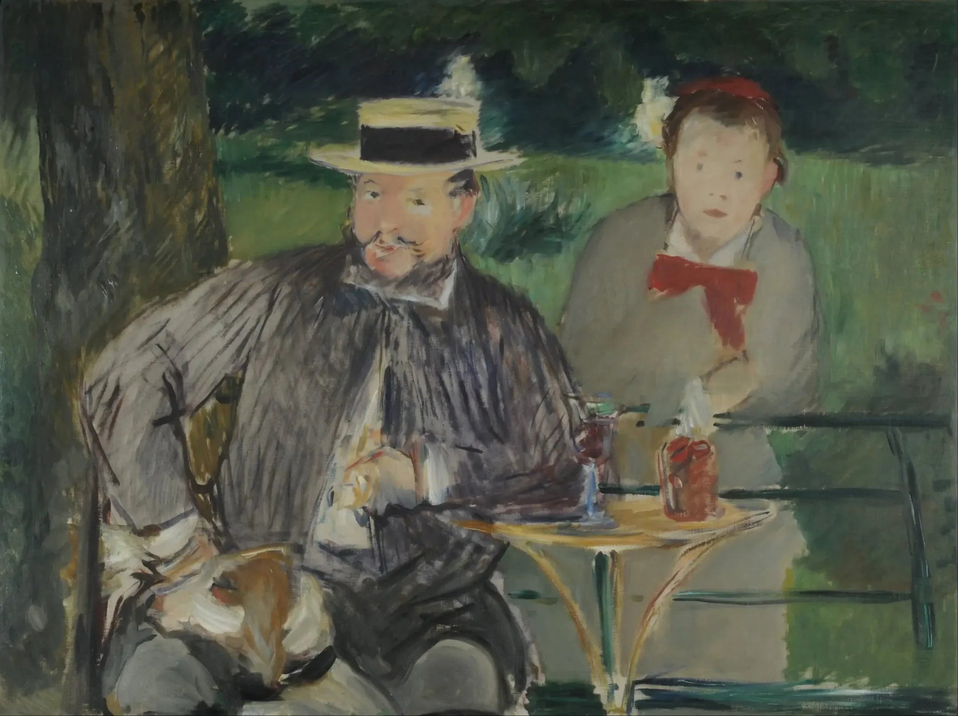 Portrait d'Ernest Hoschede et sa fille Marthe - Édouard Manet image 1 tableau peint à l’huile sur toile