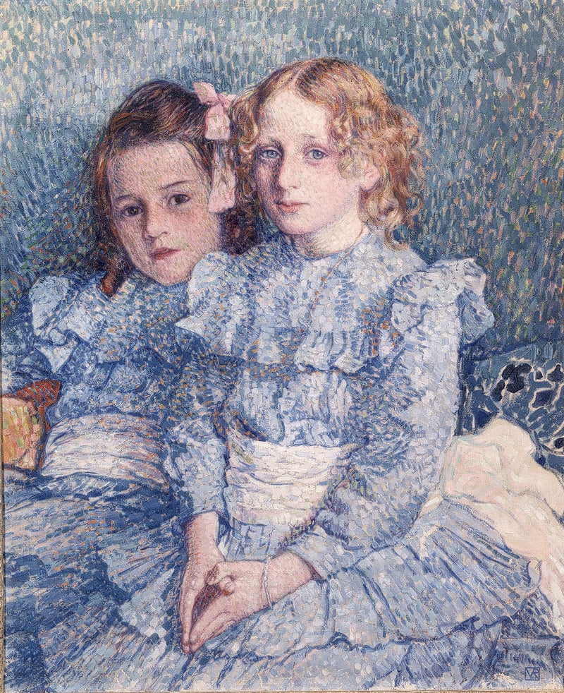 Portræt af Hélène og Michètte Guinotte - Théophile van Rysselberghe