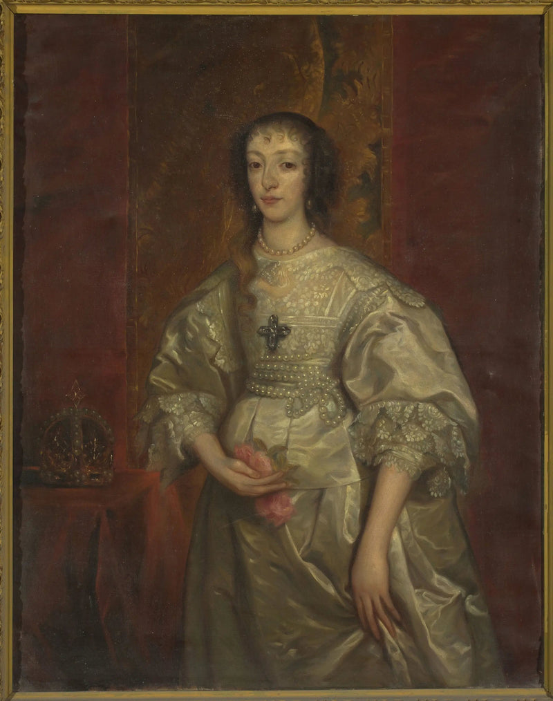 Portrait af Henriette Marie (1609-1699), dronning af England - Antoine van Dyck