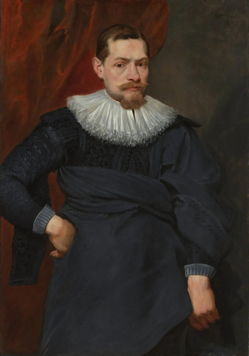 Portræt af en mand med jordbær uden stivelse - Antoine van Dyck