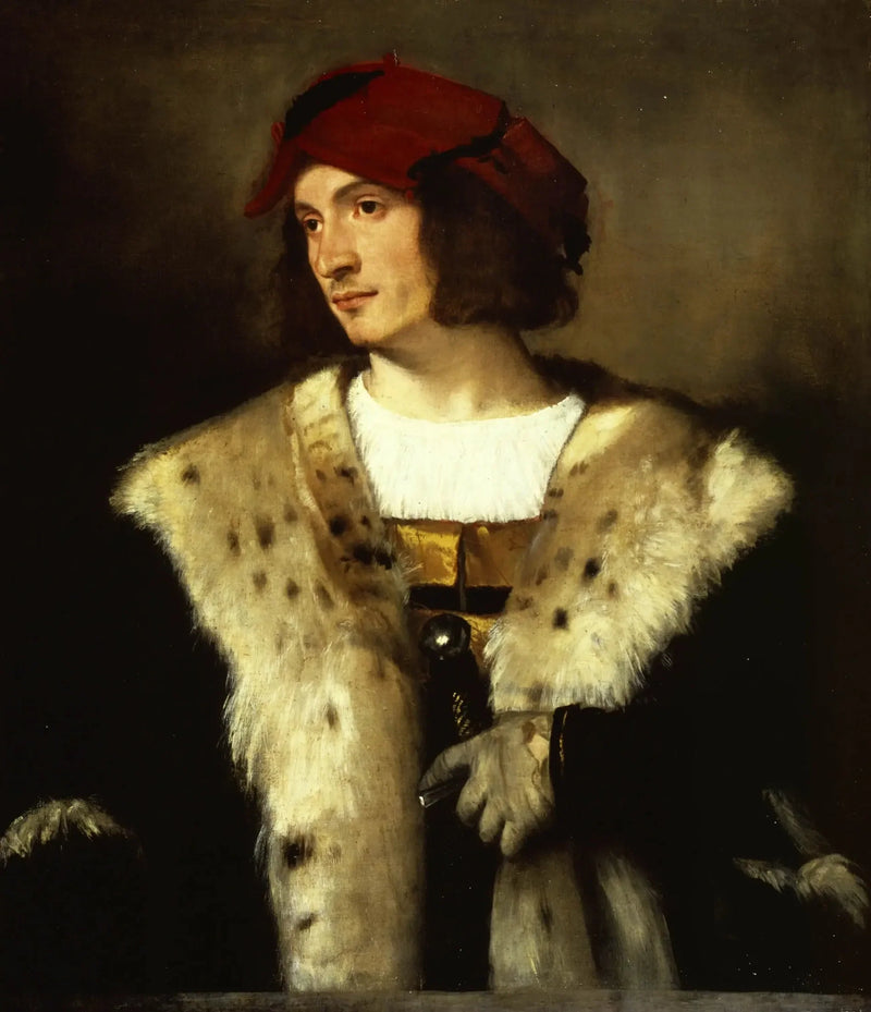 Portrait af mand med rød hat - Titian
