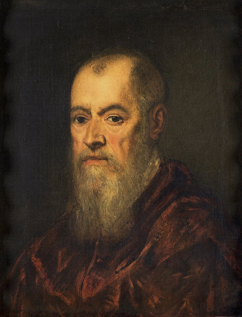 Portræt af en mand med en rød frakke - Jacopo Tintoretto