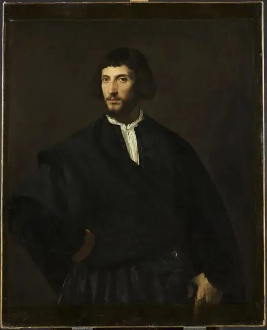 Portræt af en mand, hånd i bælte - Titian