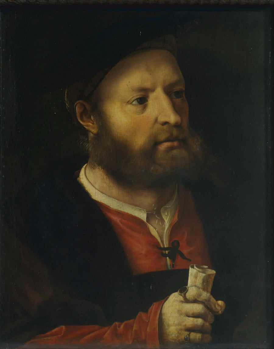 Portræt af en mand, måske af den humanistiske og historiske portugisiske Damião de Góis - Jan Gossaert