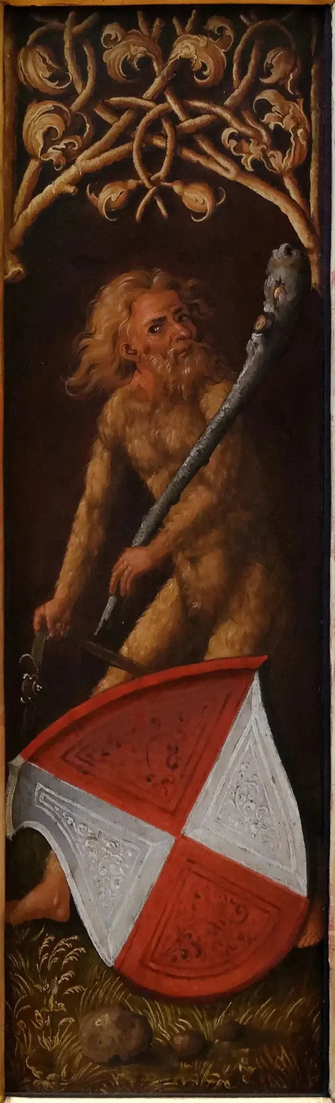 Oswolt Krel's portræt: « Skovmænd » med de heraldiske skjolde af Agathe von Esendorf - Albrecht Dürer