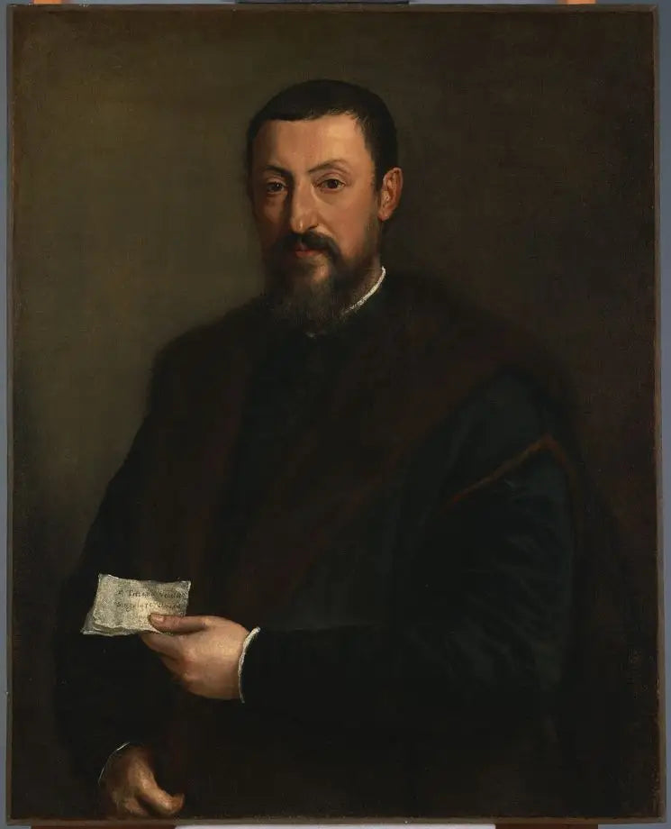 Portrait af en ven af Titian, Marco Mantova Benevides - Titian