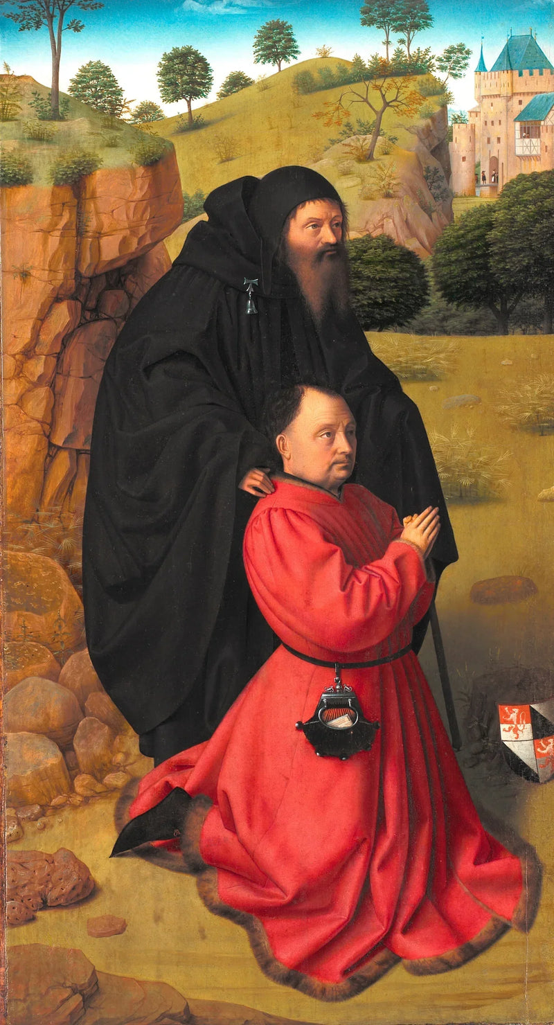 Portræt af en donor præsenteret af Sankt Antonius. - Petrus Christus