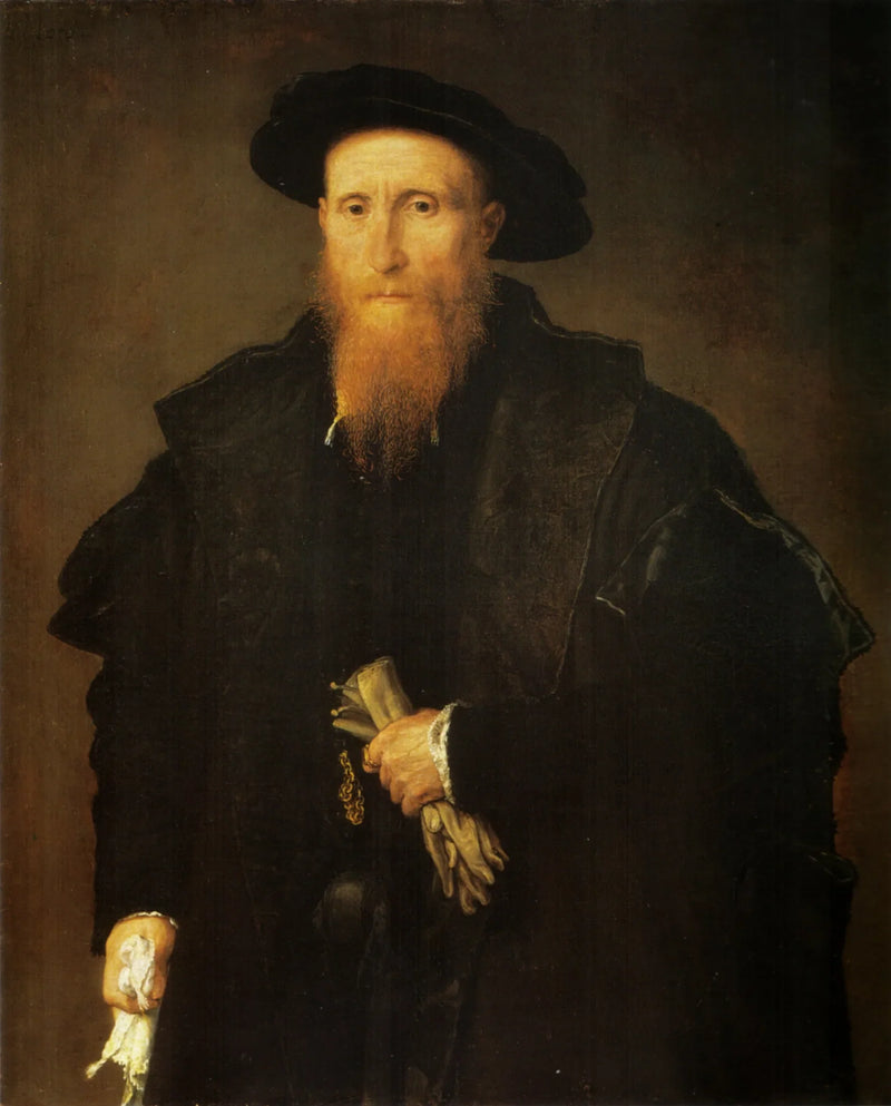 Portræt af en gentleman med handsker - Lorenzo Lotto