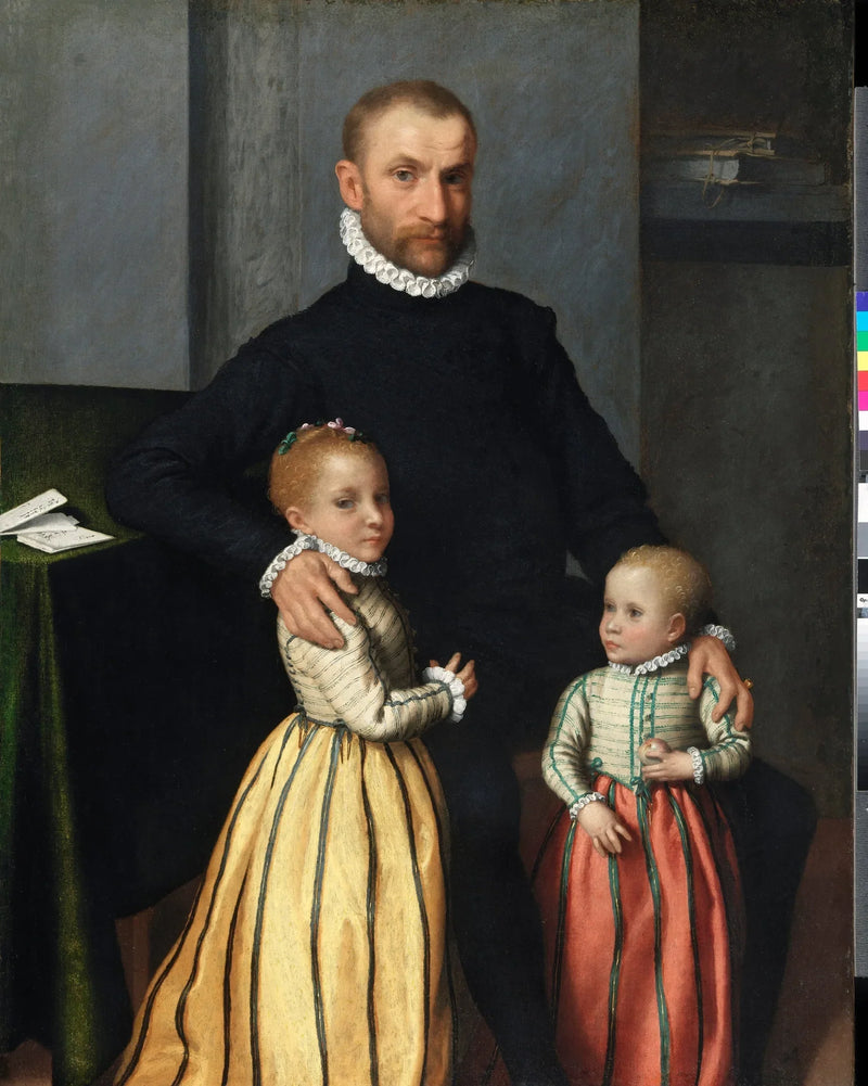 Portræt af en gentleman og hans to børn - Giovanni Battista Moroni