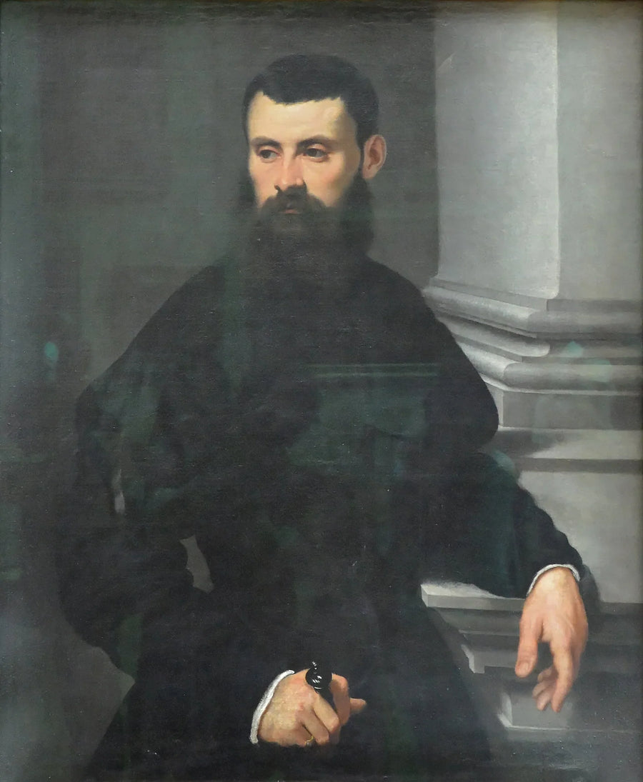 Portræt af en gentleman, hånden på sværdet - Jacopo Tintoretto