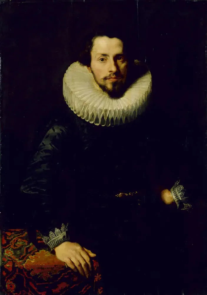 Portræt af en mand ved et bord - Antoine van Dyck